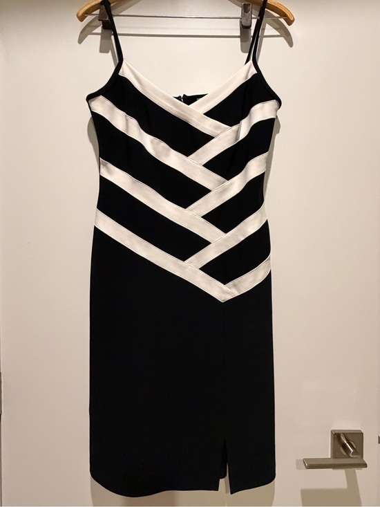 Joseph Ribkoff Dresses & Skirts - Joseph Ribkoff Black Dress with White Diagonal Banding